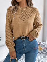 Casual Round Neck Hollow Pullover Sweater