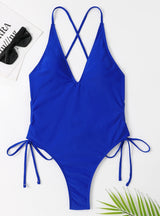 Women Deep V-neck One-piece Bikini