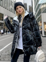 Medium and Long Glossy Cotton-padded Jacket