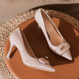 Thin-heeled Pointed High-heeled Shoes with Shallow Buckle