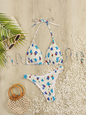 Flower Print Rope Beach Bikini