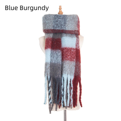 Women Fringed Thick Scarf Shawl