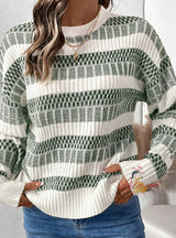 Casual Striped Contrast Sweater