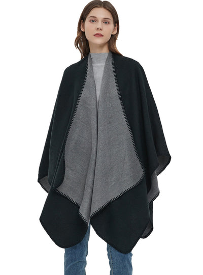 Cashmere-like Double-sided Split Shawl