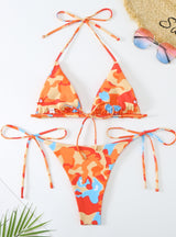 Sexy Printed Lace-up Bikini