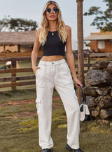 Retro Elastic Waist Denim Pant