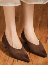 Suede Low Heel Tip Shoes