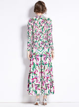 Printed Slim High-necked Long-sleeved T-shirt Two-piece Suit