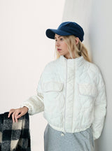 Short Diamond Lattice Loose Cotton-padded Jacket