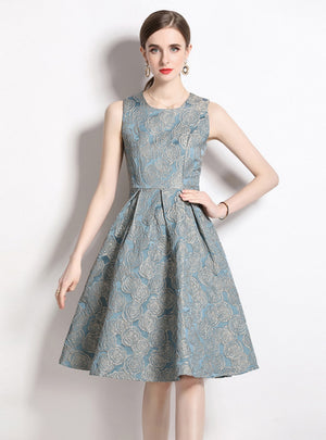 Jacquard High Waist Slim Dress