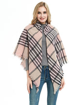 Plaid Triangle Scarf Pink Scarf Shawl