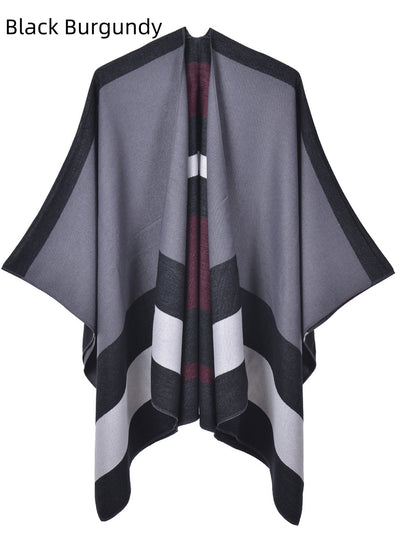 Double-sided Scarf Shawl Striped Cloak