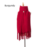 Thick Tassel Solid Color Thick Scarf