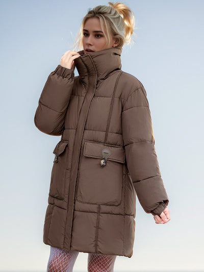 Loose Slim and Thick Medium and Long Cotton-padded Coat