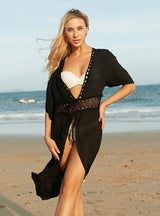 Bikini Swimsuit Solid Color Coat Casual Cover Up