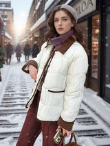 Light and Short Lapel Cotton-padded Jacket