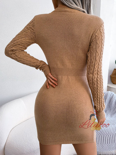 Sexy Hollow Twist Sweater Dress