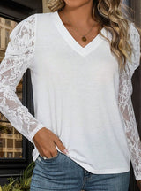 Lace Top White Pullover T-shirt