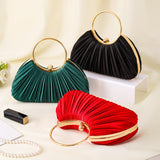 Ring Pleated Dinner Bag Handbag