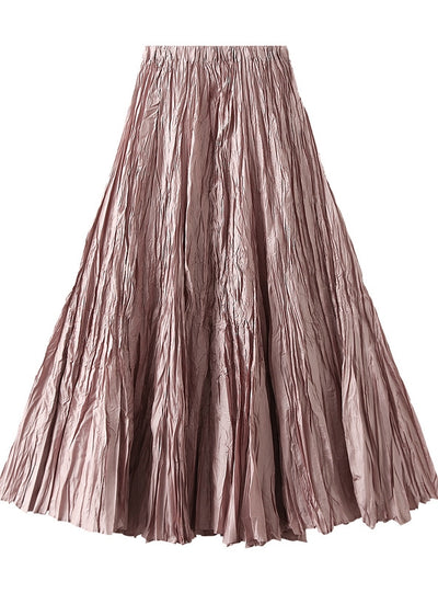 Pleated Loose Slim Big Swing Skirt