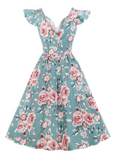 Flying Sleeves Retro Print Dress