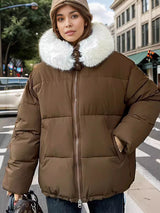 Short Loose Hooded Padded Warm Cotton-padded Jacket