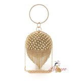 Brick-inlaid Portable Evening Bag Spherical Clutch Bag