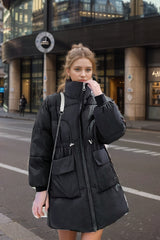 Loose Medium and Long Thick Cotton-padded Jacket