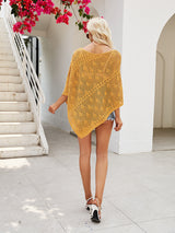 Loose Hollow Knitted Shawl Cover Up
