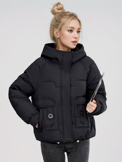 Hooded Short Thick Cotton-padded Jacket