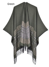 Solid Color Shawl Thickened Tassel Dual-purpose Scarf Cloak