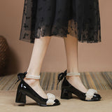 Women Thick-heeled Retro Shoes