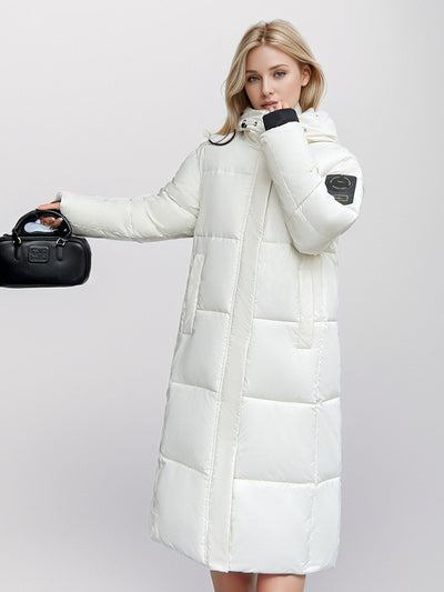 Hooded Padded Cotton-padded Long Jacket