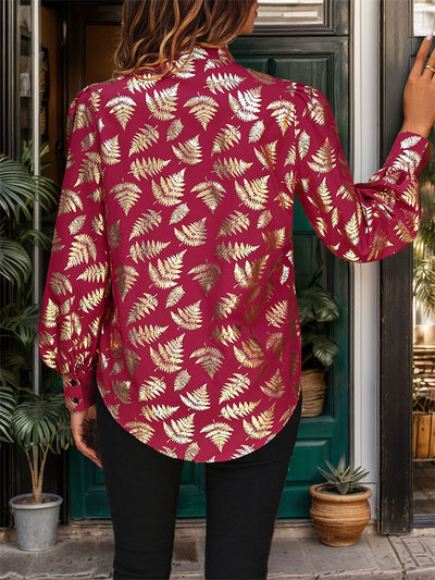 Plant Bronzing Printed Shirt