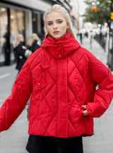 Loose and Slim Diamond Padded Cotton Coat