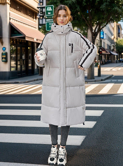 Hood Thickened Long Cotton-padded Down Jacket