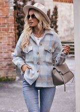 Plaid Short Woolen Thick Coat