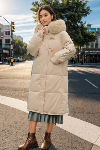 Long Cotton-padded Loose Down Jacket