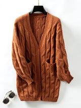 Twist Retro Loose Long Sweater Coat