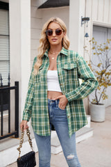 Casual Fashion Loose Plaid Pocket Shirt