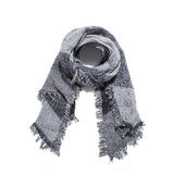 Thickened Contrast Raw Edge Plaid Bevel Scarf