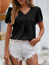 Women Casual V-neck Chiffon Top