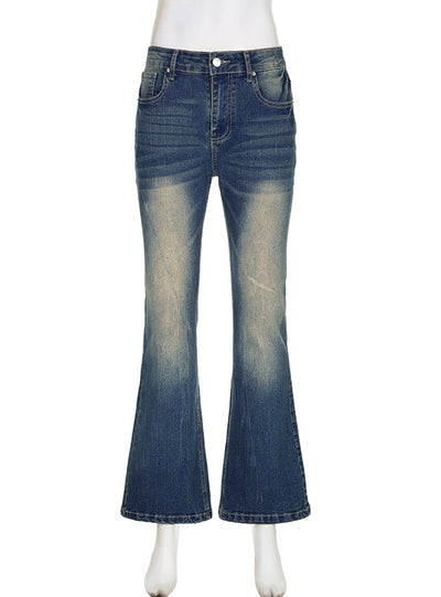 Elastic Slim Washed Blue Jeans