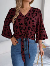 Casual Leopard Print Chiffon Shirt