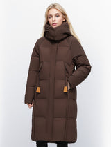 Long Thick Warm Hooded Cotton-padded Jacket