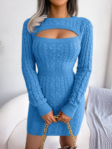 Sexy Openwork Twist Sweater Dress