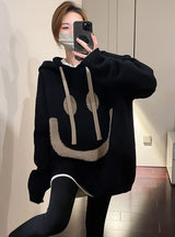 Smiling Face Loose Hooded Sweater