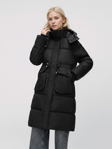 Medium and Long Slim Hooded Cotton-padded Coat