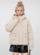 Hooded Short Thick Cotton-padded Jacket