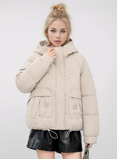 Hooded Short Thick Cotton-padded Jacket